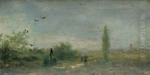 Landschaft Mit Figuren Bei Einem Bildstockl