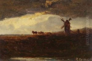 Landschaft Mit Einer Windmuhle