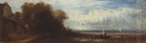 Am Ufer Eines Voralpensees by Eduard Schleich the Elder