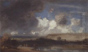Isarlandschaft by Eduard Schleich the Elder