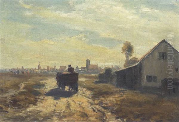 Pferdefuhrwerk Auf Der Landstrase - view 1