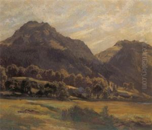 Gebirgstal Im Herbst by Eduard Schleich the Elder