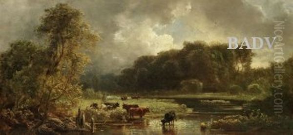 Flusslandschaft Mit Kuhen - view 1