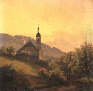 Bergdorf Mit Kirchturm In Ged,mpfter Herbstsonne Bergdorf Mit Kirchturm In Ged,mpfter Herbstsonne