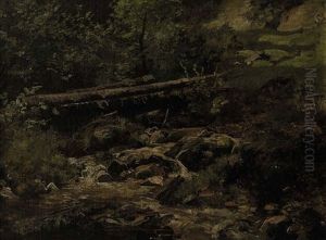 Am Wildbach by Eduard Schleich the Younger