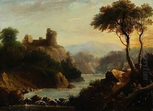 South German Landscape by Eduard Schleich the Younger