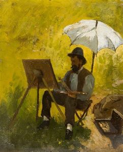 August Fink An Der Staffelei (study)