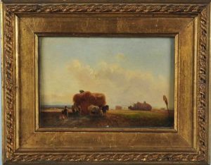 Kornernte An Einem Sonnigen Tag by Eduard Schleich the Younger