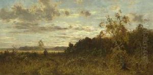 Jager In Moorlandschaft by Eduard Schleich the Younger
