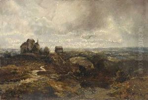 Landschaft Mit Aufziehendem Gewitter by Eduard Schleich the Younger