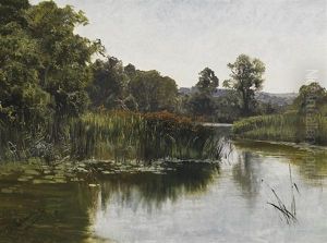 Teichlandschaft by Eduard Schleich the Younger