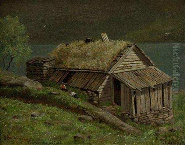 Hutte Am Ufer Des Hardanger Fjords In Norwegen - view 1