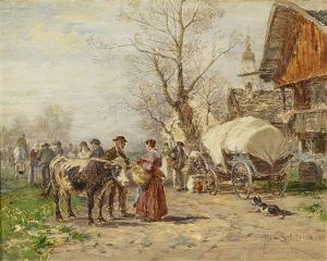 Encounter At Market Day by Robert Schleich