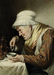 Alte Frau Mit Teetasse / Alter Mann Mit Schnupftabak