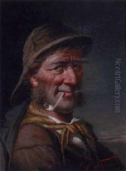 Portrait Of An Old Seaman Smoking A Pipe - view 1