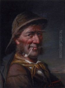 Portrait Of An Old Seaman Smoking A Pipe