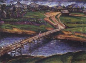 Le Petit Pont Sur La Riviere by Savely Schleifer