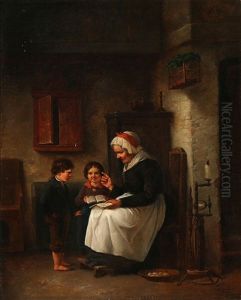 A Grandmother Helps With The Homework