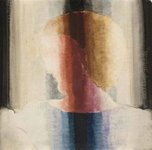 Brustbild Nach Links In Hell-dunkel-streifen by Oskar Schlemmer