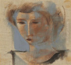 Madchenkopf Auf Rohleinen by Oskar Schlemmer