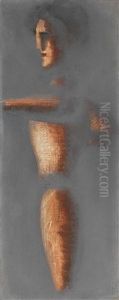 Figur Auf Grauem Grund by Oskar Schlemmer
