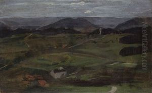 Landschaft Bei Dettighofen by Oskar Schlemmer