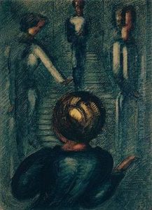 Blaue Treppe by Oskar Schlemmer