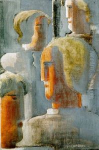 Vier Kopfegruppe Graublau, Folkwang-studie Iii