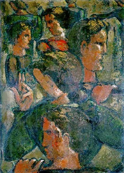Figurengruppe Mit Erhobener Hand - view 1