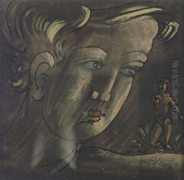 Junglingskopf Mit Knieender Figur - view 1