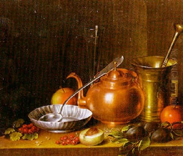 Stilleben Mit Topfen Und Obst - view 1