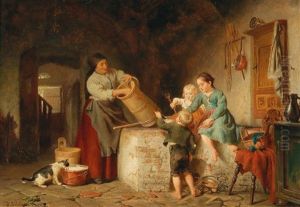 Zealous Helpers In The Kitchen by Felix Schlesinger