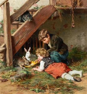 Die Nachmittagsfutterung by Felix Schlesinger