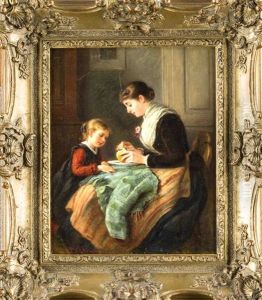 Junge Mutter Schalt Vor Den Augen Ihrer Tochter Eine Apfelsine Junge Mutter Schalt Vor Den Augen Ihrer Tochter Eine Apfelsine