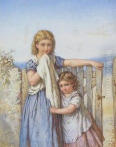 Two Girls By A Gate by Agnes Rose Bouvier