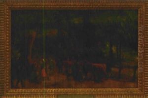 Viehmarkt In Oberbayern (study) by Felix Schlesinger