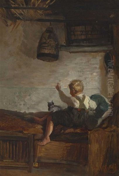 Junge Mit Katzchen (study) - view 1