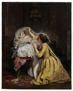 Mother Playing With Child by Henry Guillaume Schlesinger