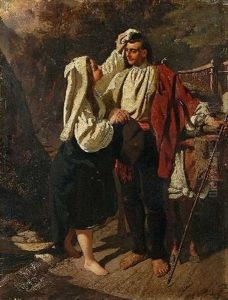 Italienisches Bauernpaar Mit Ochse