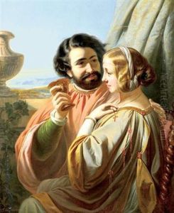 Un Couple Devant Un Paysage by Henry Guillaume Schlesinger