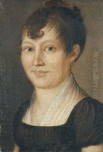 Bildnis Einer Frau Mit Goldenen Ohrringen by Johann Schlesinger