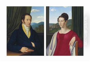 Portrait Of Professor Leopold Gmelin And His Wife Louise Mauer