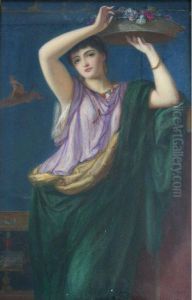 The Flower Maiden by Auguste Jules Bouvier, N.W.S.