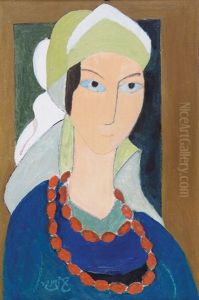 Girl With Necklace by Shmuel Schlesinger