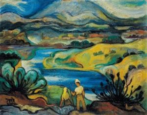 Couple Sitting By Lake Kinereth by Shmuel Schlesinger