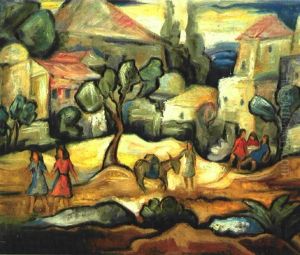 Landscape With Figures by Shmuel Schlesinger
