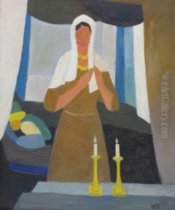Lighting Of The Sabbath Candles by Shmuel Schlesinger