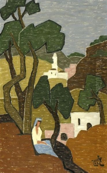 Young Woman In A Landscape - view 1