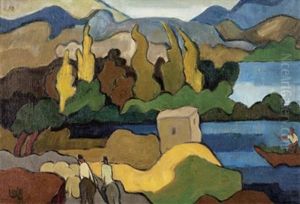Kinnereth Landscape by Shmuel Schlesinger