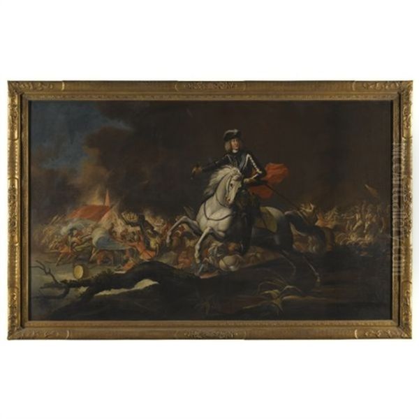 Equestrian Portrait Of Commander Johann Kaspar Freiherr Von Hillesheim In Front Of A Battle - view 1